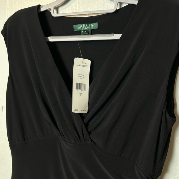 Ralph Lauren Black Short Sleeve Rouche Dress - Picture 4 of 5